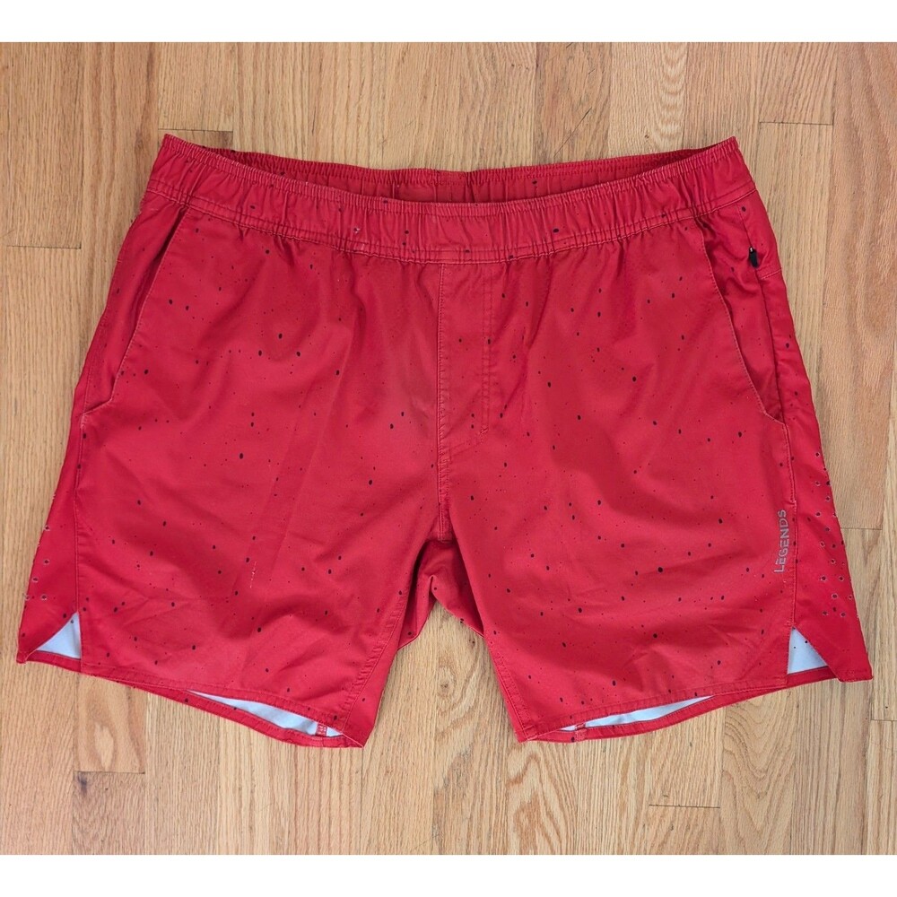 Legends Luka Shorts Mens XL Red 7" Lined Gym Workout Stretch